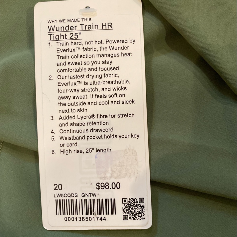 Lululemon Wunder Train HR Leggings size 20 - Picture 2 of 2